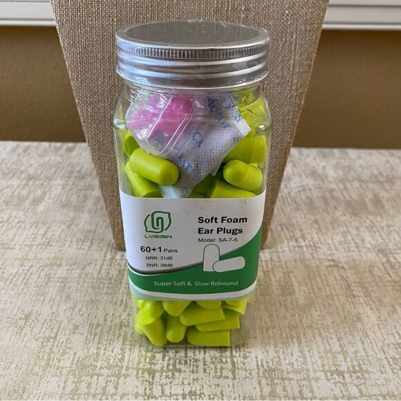 Lysian Ultra Soft Foam Earplugs for Sleeping/Travel.  60 Pairs. New! - Picture 1 of 4